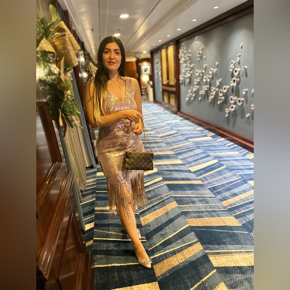Gold glitter dress